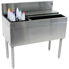 Glastender CBA-36L-CP10, Underbar Ice Bin/Cocktail Unit, Stainless Steel