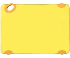 Winco CBK-1218YL 12x18x0.5-Inch STATIK BOARD™ Yellow Cutting Board with Hook, EA