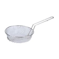 C.A.C. CBKR-10C, 10-inch Nickel-Plated Metal Round Culinary Basket Coarse Mesh