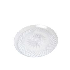 Fineline Settings CCS1200.CL, 12-inch Platter Pleasers Polystyrene Clear Scalloped Tray, 70/CS