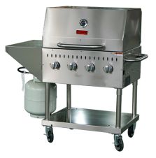 Omcan CE-CN-0030-S, 33-inch 4 Burners Stainless Steel Outdoor Propane BBQ Grill