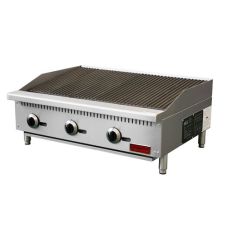 Omcan CE-CN-CB36-M, 36-inch Countertop Radiant Natural Gas Charbroiler with Manual Control