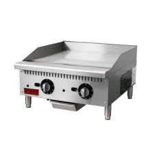 Omcan CE-CN-G24-TP, 24-inch Countertop Natural Gas Griddle with Thermostatic Control