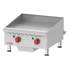 Omcan CE-CN-G24TPF, 24-inch 2 Burners Countertop Natural Gas Griddle with Thermostatic Control