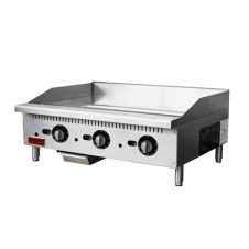 Omcan CE-CN-G48-TP, 48-inch Countertop Natural Gas Griddle with Thermostatic Control