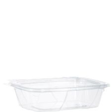 Dart CH24TF 24 Oz Clear Rectangular PET Tamper-Evident Container with Flat Lid, 200/Cs