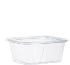 Dart CH32TF 32 Oz Clear Rectangular PET Tamper-Evident Container with Flat Lid, 200/Cs