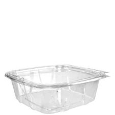 Dart CH48DEF 48 Oz Clear PET Tamper-Evident Containers with Flat Lid, 200/CS
