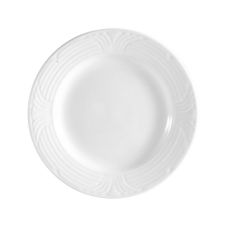 C.A.C. CRO-21, 12-Inch Super Bright White Embossed Round Porcelain Plate, DZ