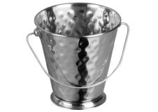 Winco DDSA-103S, 5-Inch Dia Stainless Steel Mini Serving Pail with Handle, Hammered