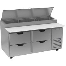 Beverage Air DPD67HC-4, 67-Inch 4 Drawer Counter Height Refrigerated Pizza Prep Table