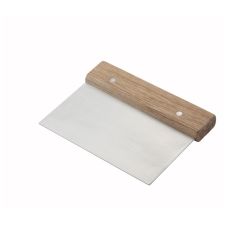 Winco DSC-3, Dough Scraper with Wood Handle and 6x3-Inch Blade
