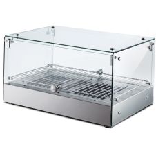 Omcan DW-CN-0035, 22-inch Countertop Stainless Steel Angled Glass Display Warmer, 22 Liters Capacity