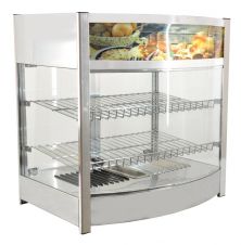 Omcan DW-CN-0107, 26-inch Countertop Stainless Steel Angled Glass Display Warmer, 107 Liters Capacity