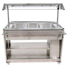 Omcan DW-CN-1210, 30-inch 3 Pans Stainless Steel Sealed Well Electric Steam Table