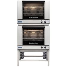Moffat E28M4-2, Turbofan Double Deck Full Size Convection Oven with Mechanical Thermostat and Stainless Steel Stand, 208V, 10.8 kW