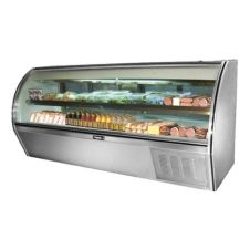 Leader ERCD96, 96-Inch Refrigerated Curved Glass Counter Deli Case with 1 Shelf