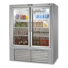 Leader ESPS54, 54-Inch 2 Swing Glass Door Stainless Steel Merchandiser Refrigerator