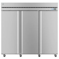 Hoshizaki F3A-FS, 82.5-Inch 79.03 cu. ft. Top Mounted 3 Section Solid Door Reach-In Freezer
