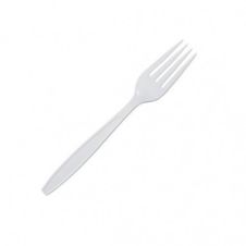 SafePro IWFWM Individually Wrapped White Medium Weight Plastic Forks, 1000/CS