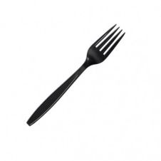 SafePro IWFHB Individually Wrapped Black Heavy Weight Plastic Forks, 1000/CS