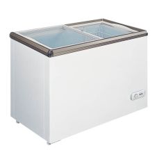 Omcan FR-CN-0200, 34-inch Flat Glass Ice Cream Display Chest Freezer, 7.1 Cu.Ft.