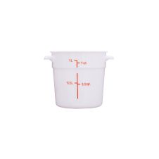 C.A.C. FS3P-1W, 1 Qt Polypropylene White Round Food Storage Container