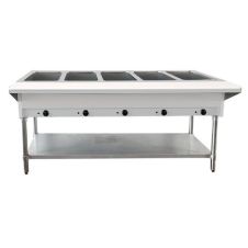 Omcan FW-CN-0005-FH, 72-inch 5 Pans Stainless Steel Open Well Electric Steam Table