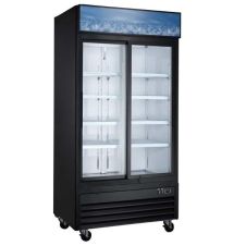 Coldline G40S-B 40-inch Black Double Glass Sliding Door Merchandising Refrigerator