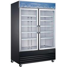 Coldline G47-B 53-inch Black Double Glass Swing Door Merchandising Refrigerator