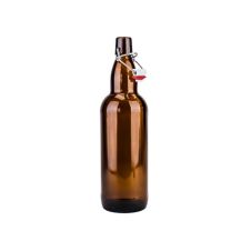 SafePro GB16BR, 0.5L / 16.9 Oz Brown Glass Bottle with Stopper, EA