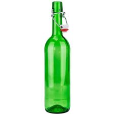 SafePro GB25GR, 0.75L / 25.4-ounce Green Glass Bottle with Stopper, EA