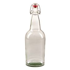 SafePro GB32, 33 Oz. Reclosable E.Z. Cap Glass Bottle, Clear, with Stopper, 12/CS