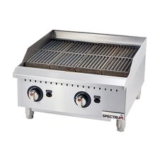 Winco GCB-24R, 24-Inch Spectrum Gas Charbroiler with 2 Cooking Zones, NSF-4, ETL,