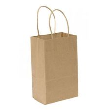 DURO 5.25x3.25x8.37-Inch Kraft Paper Shopping Bag with Twisted Handles, 250/CS