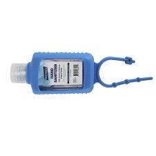 Germium GRB2SBL 2 Oz Silicone Blue Holder Bottle Gel Hand Sanitizer, 70% Isopropyl Alcohol, 14/Tray