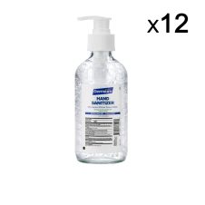 Germium GRB8 8 Oz Gel Hand Sanitizer Glass Bottle w/Pump, 70% Isopropyl Alcohol, 12/CS