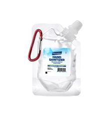Germium GRP29C-X 1 Oz Gel Hand Sanitizer Squeeze Pouch w/Carabiner, 70% Isopropyl Alcohol, EA