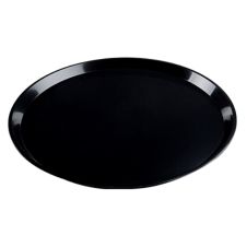 Fineline Settings HR0012.BK, 12-inch Platter Pleasers Black Angled High Rim Catering Platter, 25/CS