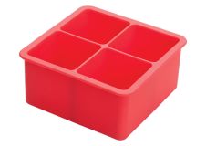 Winco ICCT-4R, 5x5-Inch Square Ice Cube Tray, 4 Compartments, Red