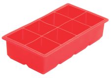 Winco ICCT-8R, 9x5-Inch Rectangular Ice Cube Tray, 8 Compartments, Red