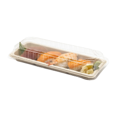 STI ST-2G-LID, 8.63x3.5-Inch OPS Clear Plastic Sushi Tray Lid, 800/CS (Bases Sold Separately)