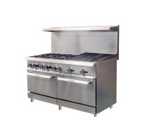 IKON IR-6B-24RB-60 60-inch 6-Burners Gas Range with 2 Ovens and 24-inch Radiant Broiler