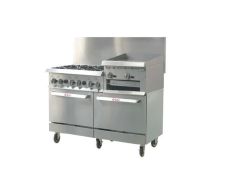 IKON IR-6B-24RG-60 60-inch 6-Burners Gas Range with 2 Ovens and 24-inch Raised Griddle