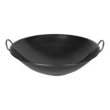 Thunder Group IRWC003, 24x7.25-inch Steel Curved Rim Wok with 2-inch Handle, EA