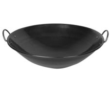 Thunder Group IRWC004, 26x8.125-inch Steel Curved Rim Wok with 2-inch Handle, EA