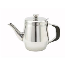 Winco JB2932, 32-Ounce Gooseneck Teapot with Handle, Stainless Steel