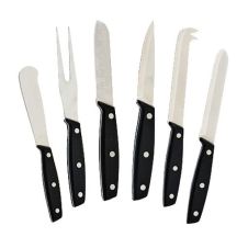 Winco KCS-6, 6-Piece Cheese Knife Set with Bakelite Handle