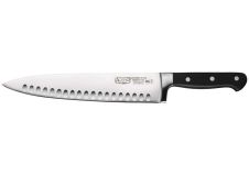 Winco KFP-103, 10-Inch Acero Chef's Knife, Hollow Ground, POM Handle, Black, NSF