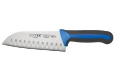 Winco KSTK-70 7-Inch Blade Sof-Tek Santoku Knife with Soft-Grip Handle, EA